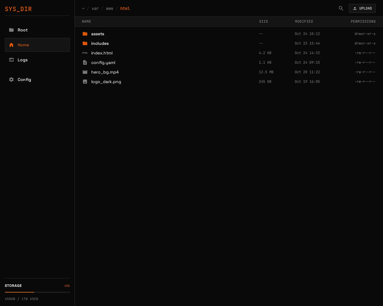 RustyFile file browser — desktop view